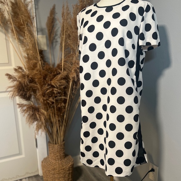 Tahari women’s short sleeve polka Dot Dress - Picture 1 of 8